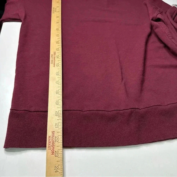 Maison Jules Womens Pullover Tee Top Medium Wine Maroon Long Sleeved Crewneck - Picture 7 of 7